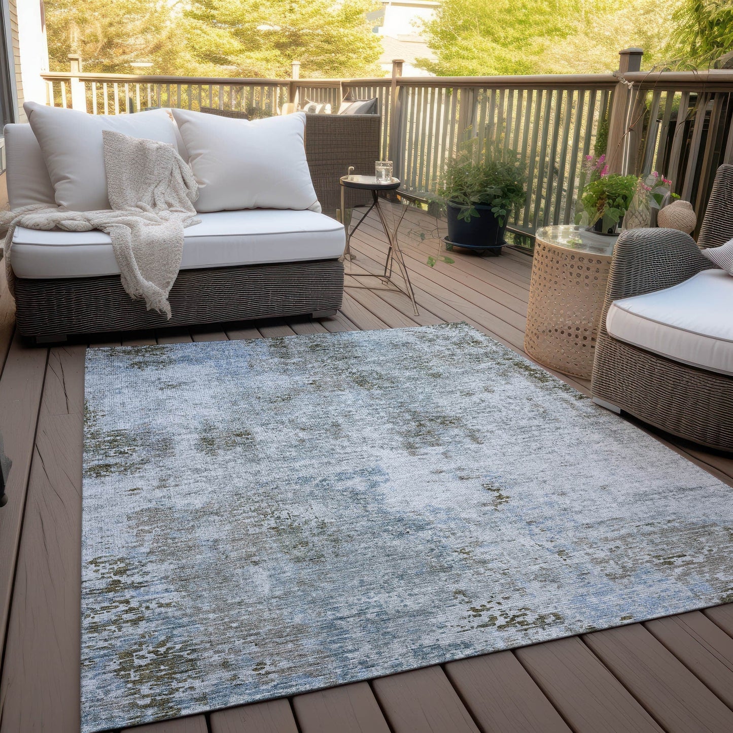 Tapis moderne abstrait Chantille lavable en machine pour intérieur/extérieur