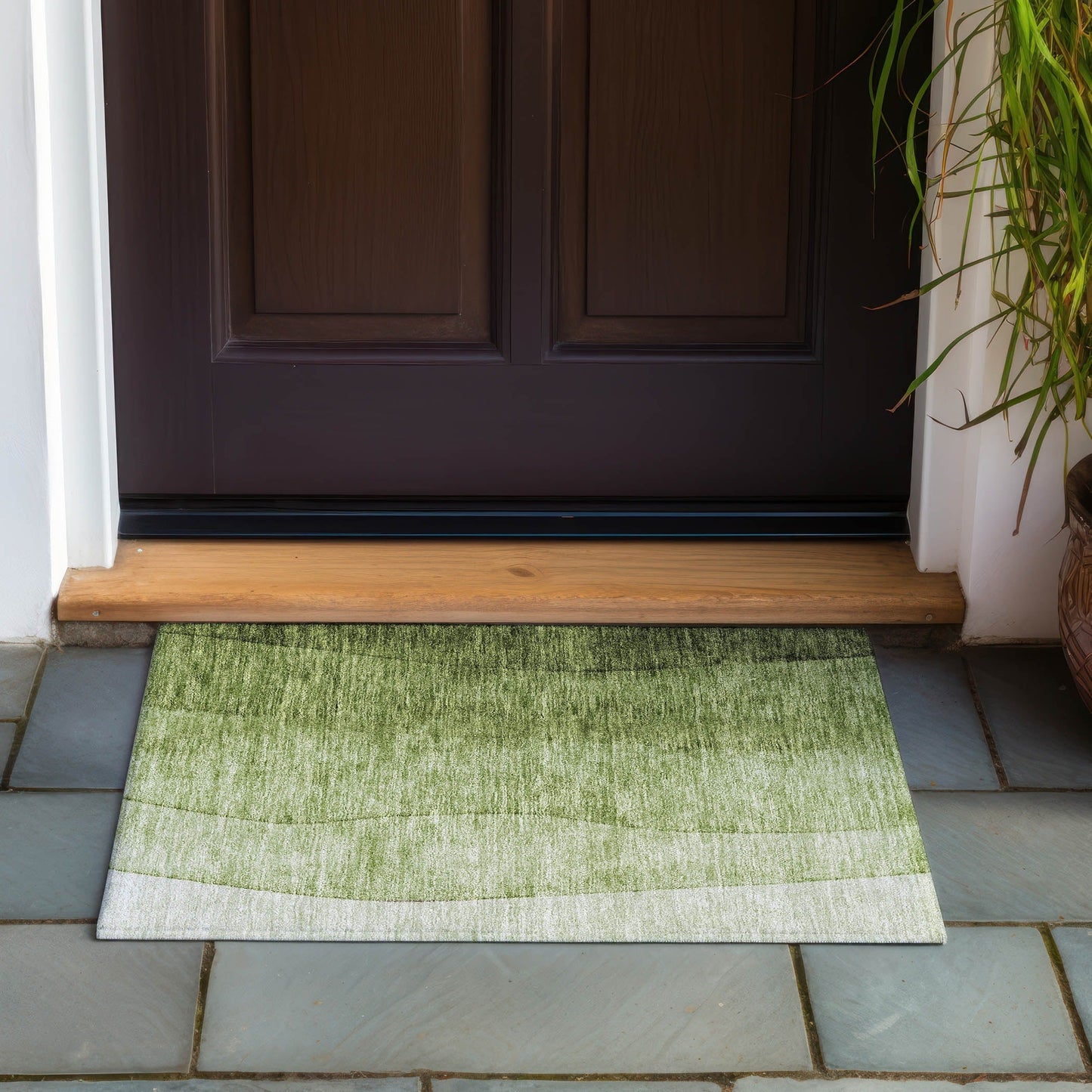 Tapis Chantille contemporain ombré lavable en machine pour intérieur/extérieur