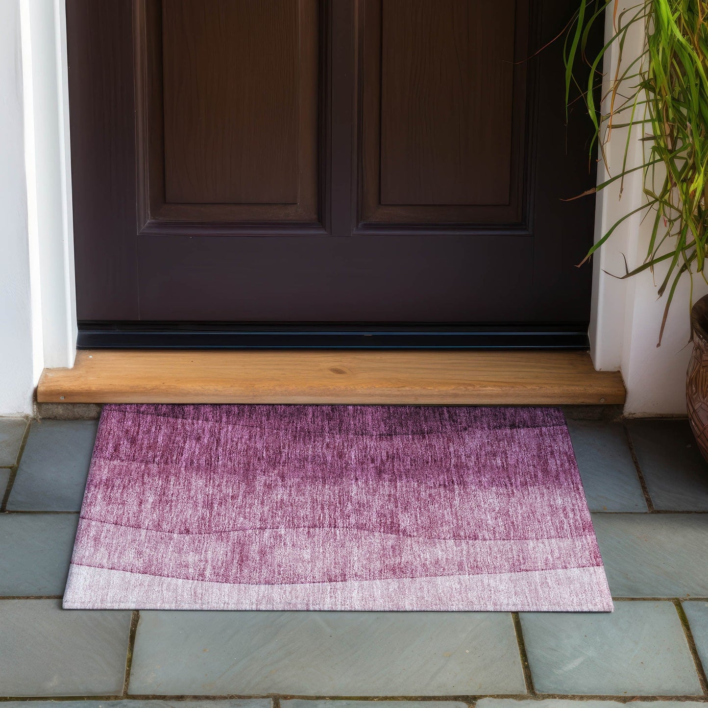 Tapis Chantille contemporain ombré lavable en machine pour intérieur/extérieur