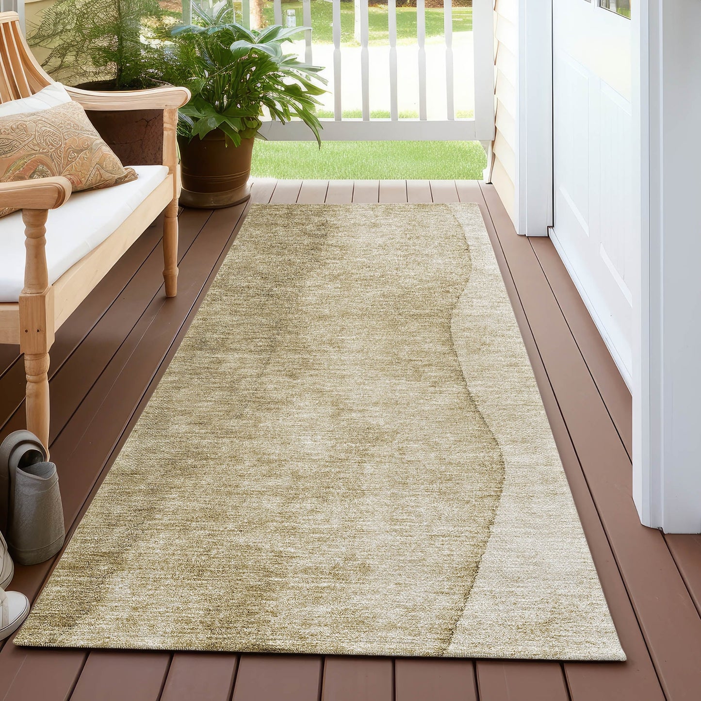 Tapis Chantille contemporain ombré lavable en machine pour intérieur/extérieur