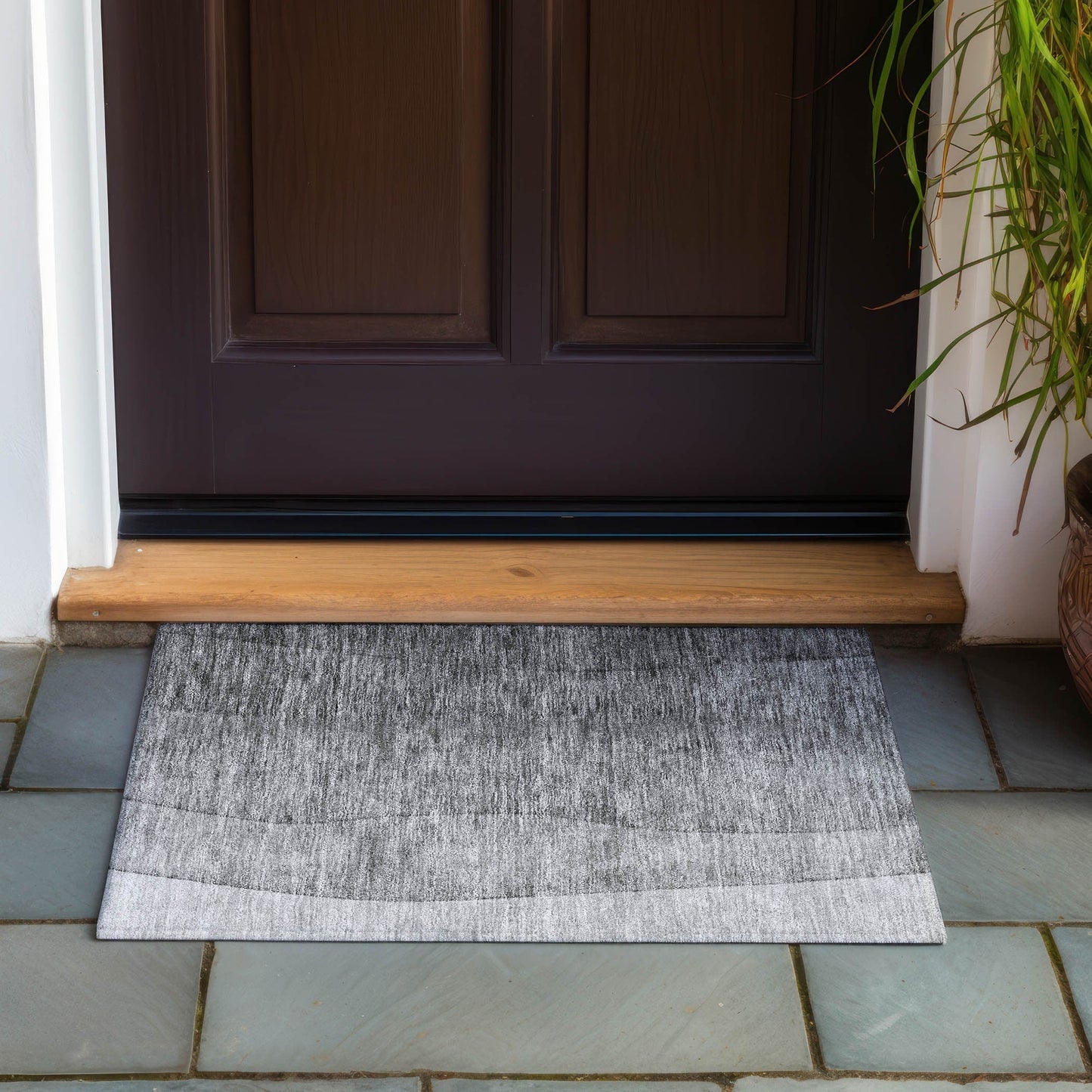 Tapis Chantille contemporain ombré lavable en machine pour intérieur/extérieur