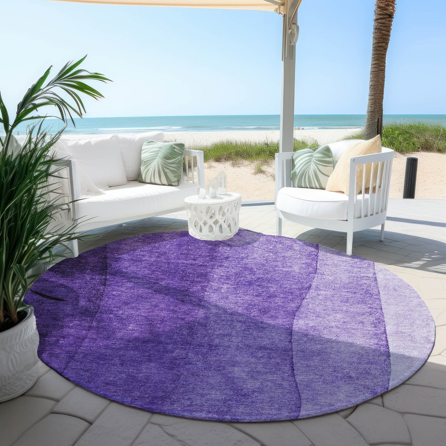 Tapis Chantille contemporain ombré lavable en machine pour intérieur/extérieur