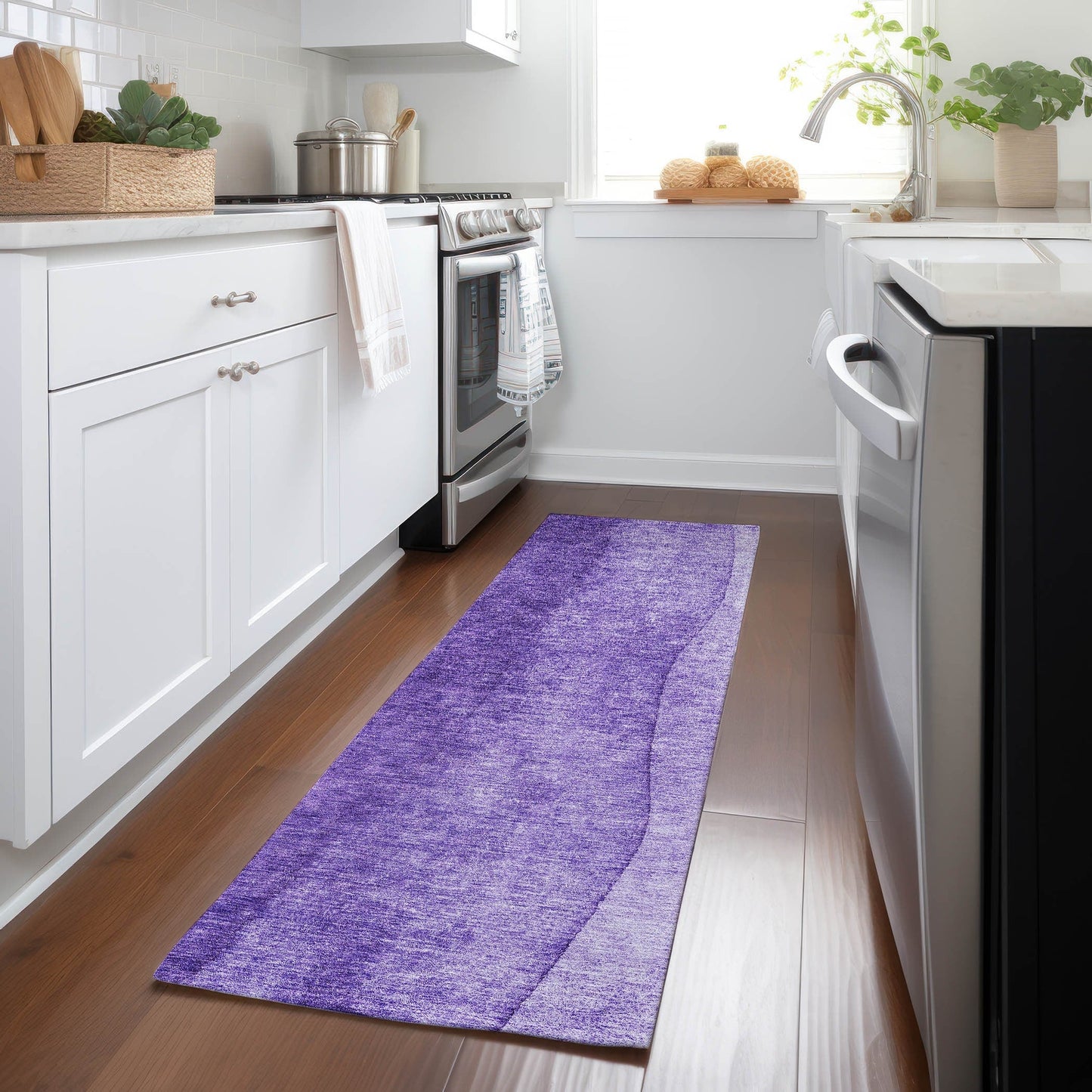 Tapis Chantille contemporain ombré lavable en machine pour intérieur/extérieur