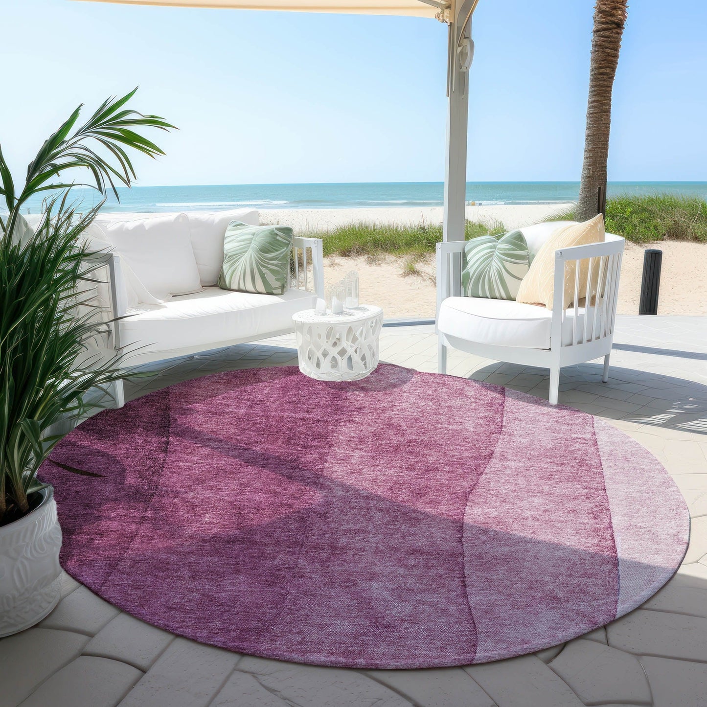 Tapis Chantille contemporain ombré lavable en machine pour intérieur/extérieur