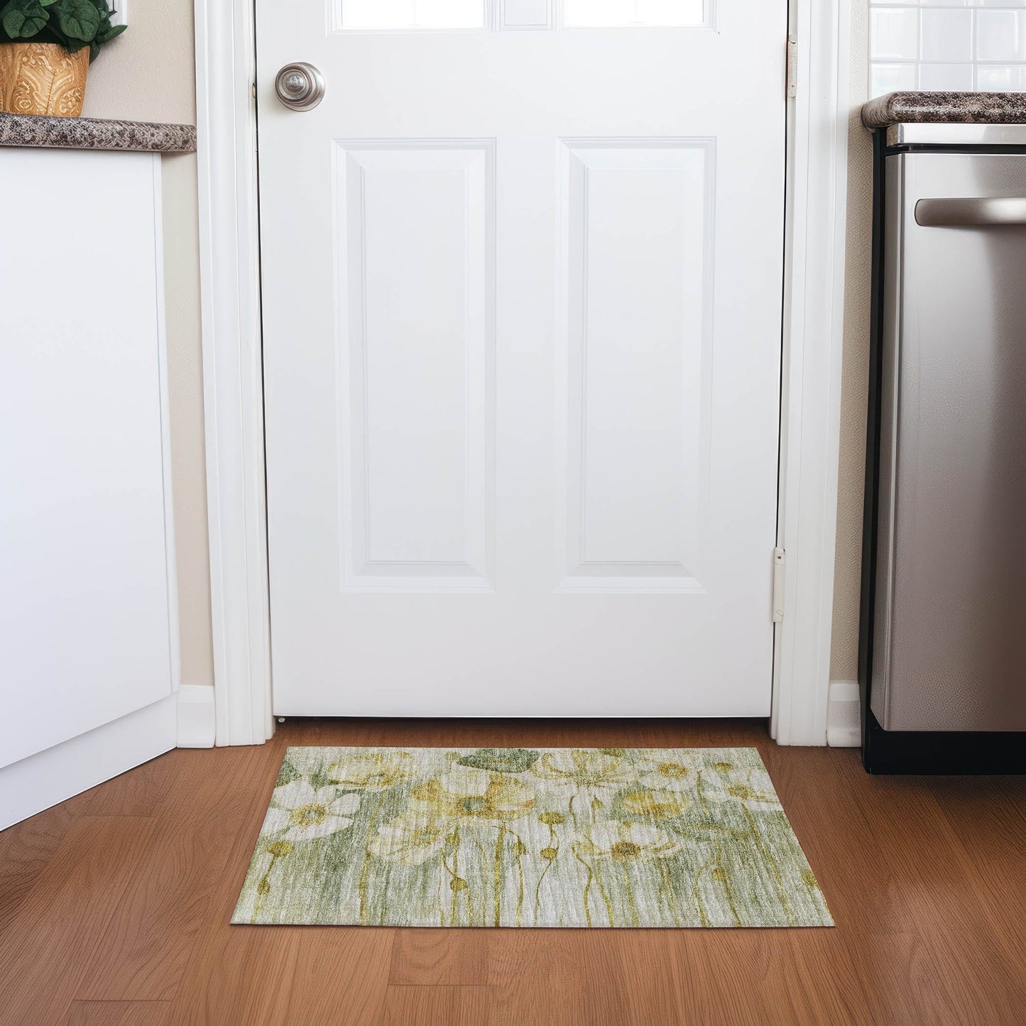 Tapis floral moderne Chantille lavable en machine pour intérieur/extérieur