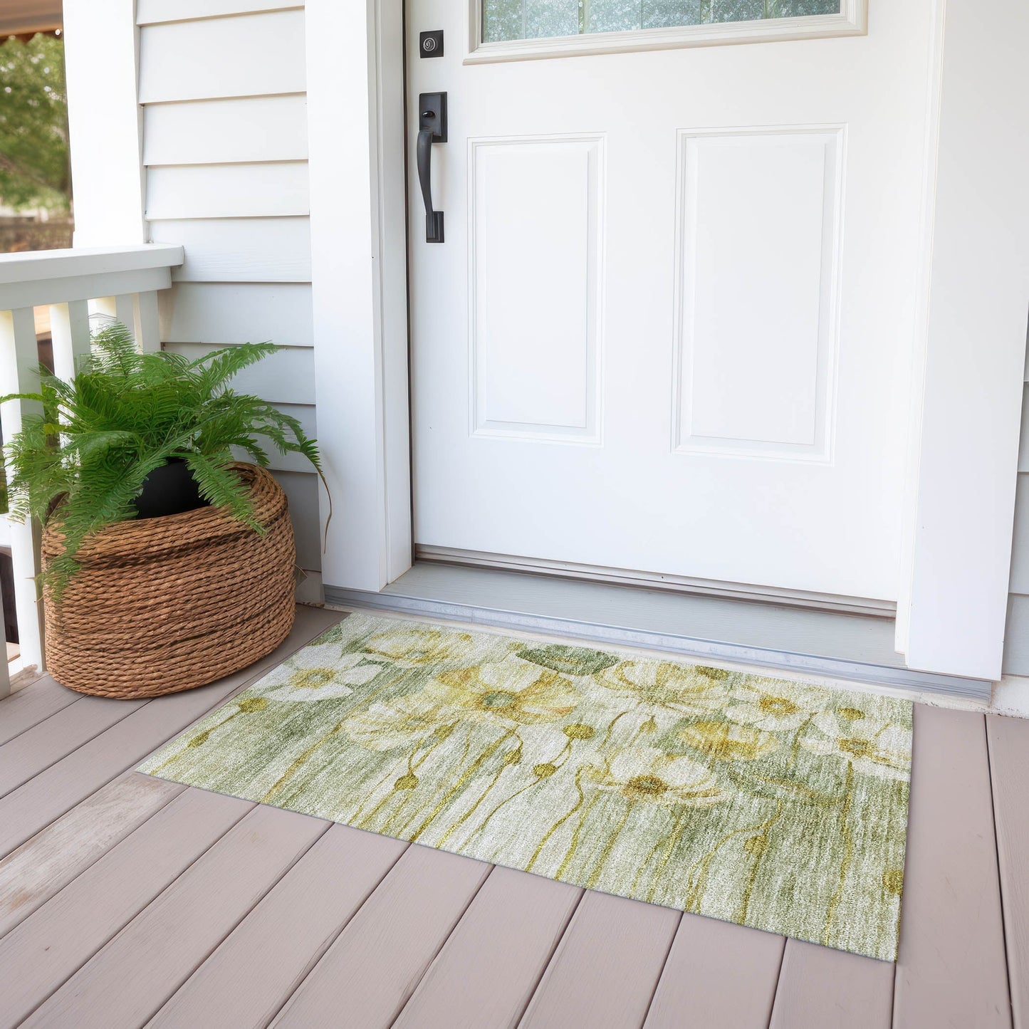 Tapis floral moderne Chantille lavable en machine pour intérieur/extérieur