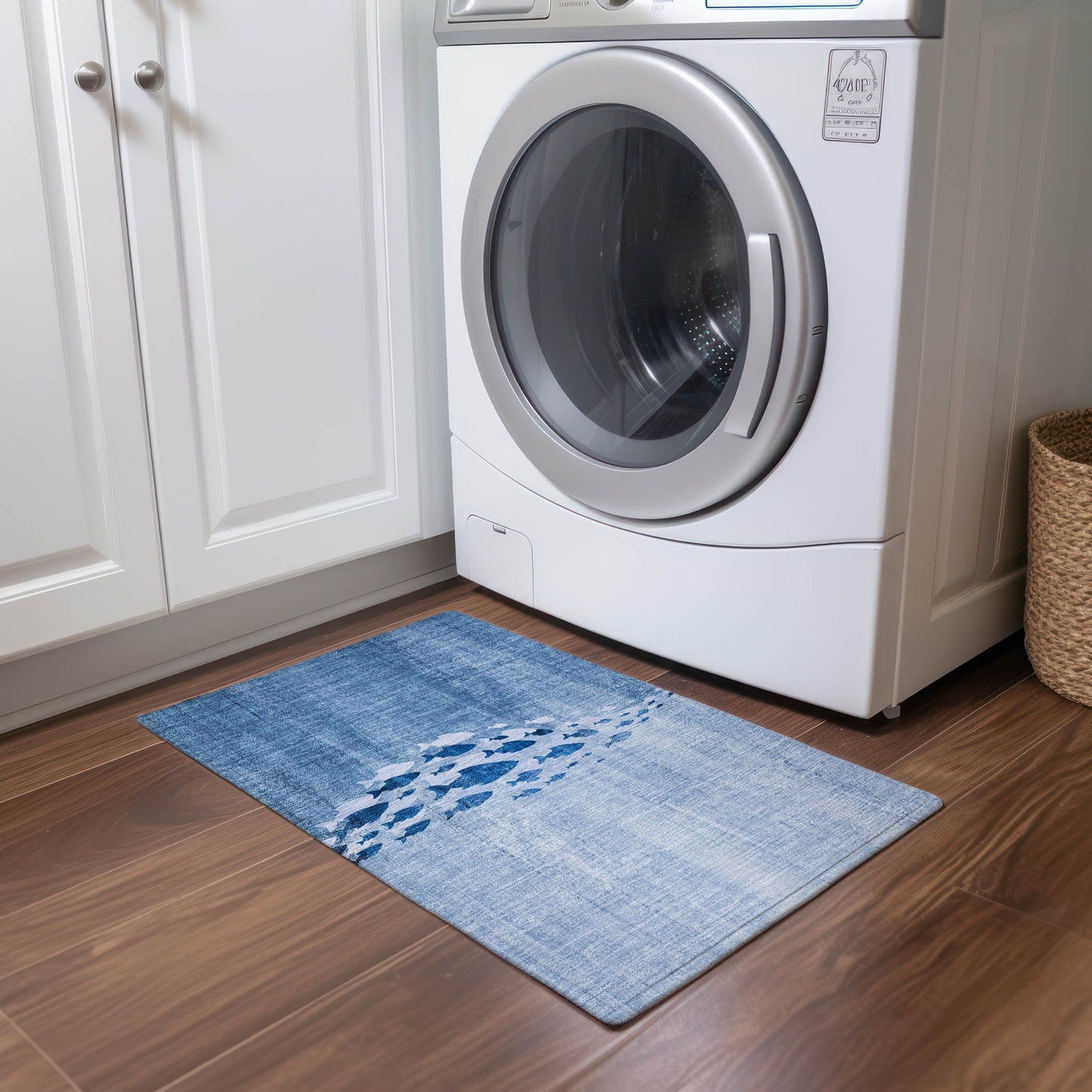 Tapis Chantille moderne Sea Life lavable en machine pour intérieur/extérieur