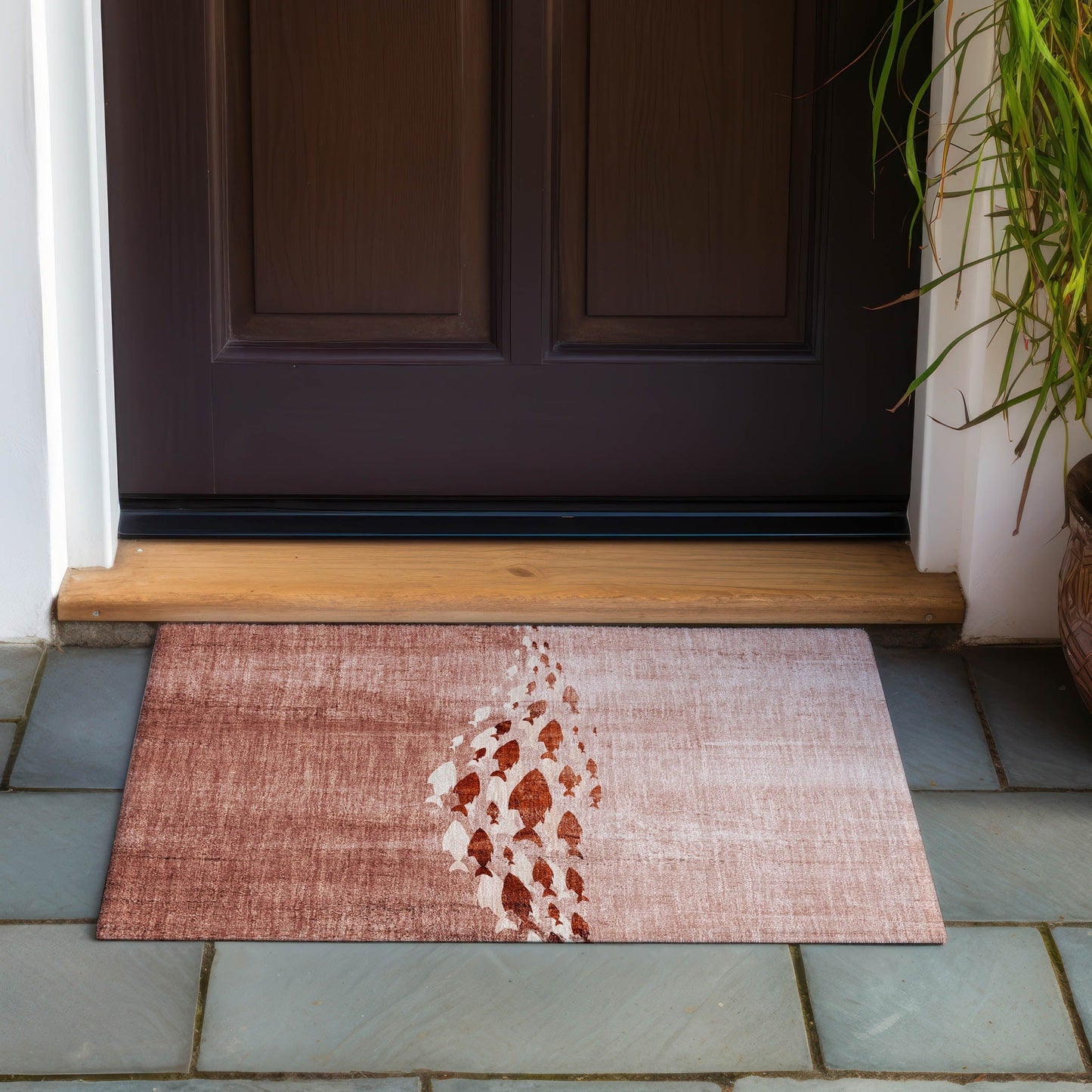 Tapis Chantille moderne Sea Life lavable en machine pour intérieur/extérieur