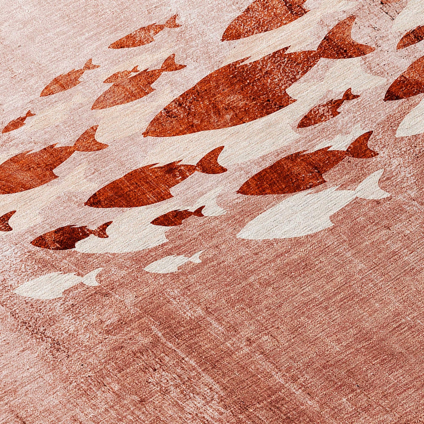 Tapis Chantille moderne Sea Life lavable en machine pour intérieur/extérieur