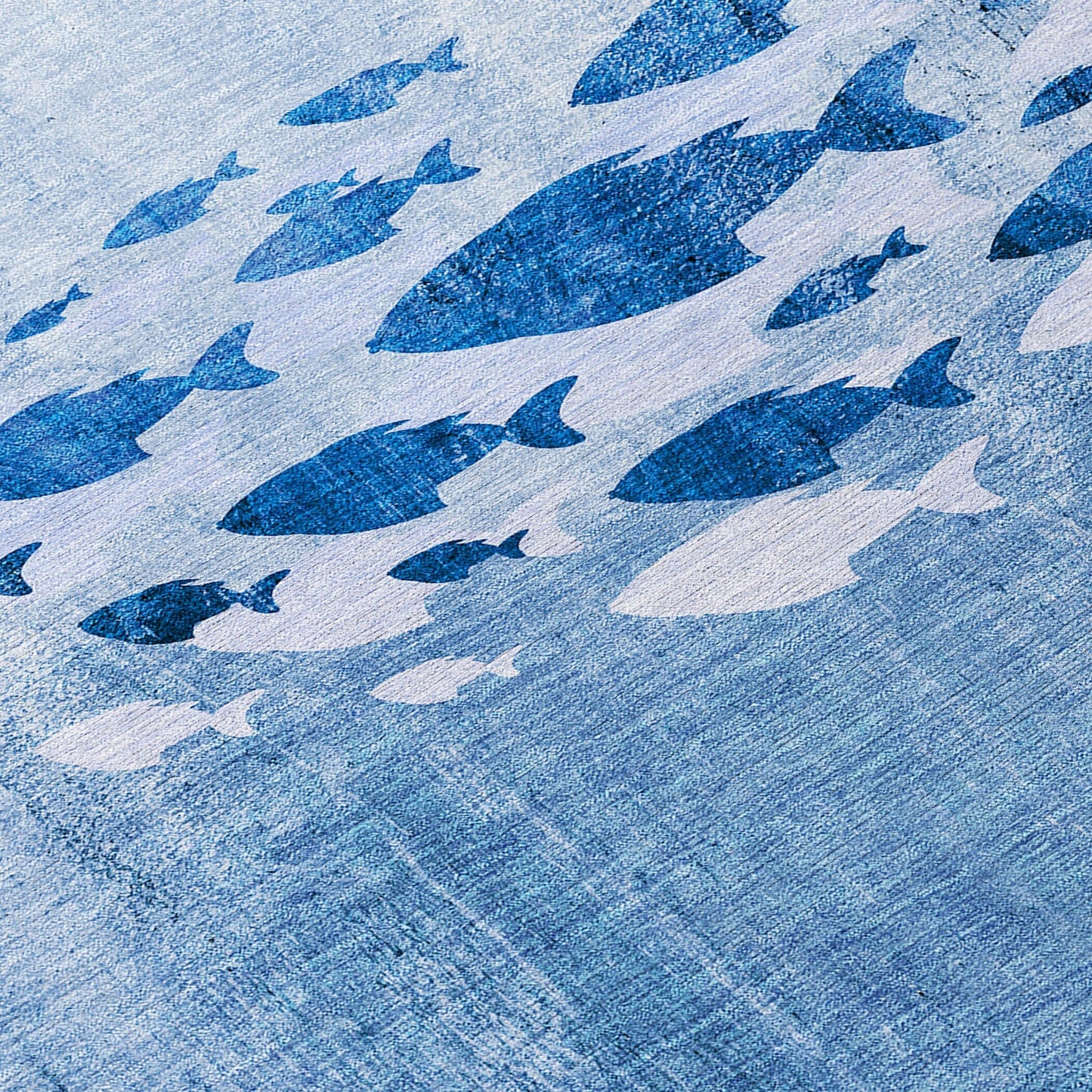 Tapis Chantille moderne Sea Life lavable en machine pour intérieur/extérieur