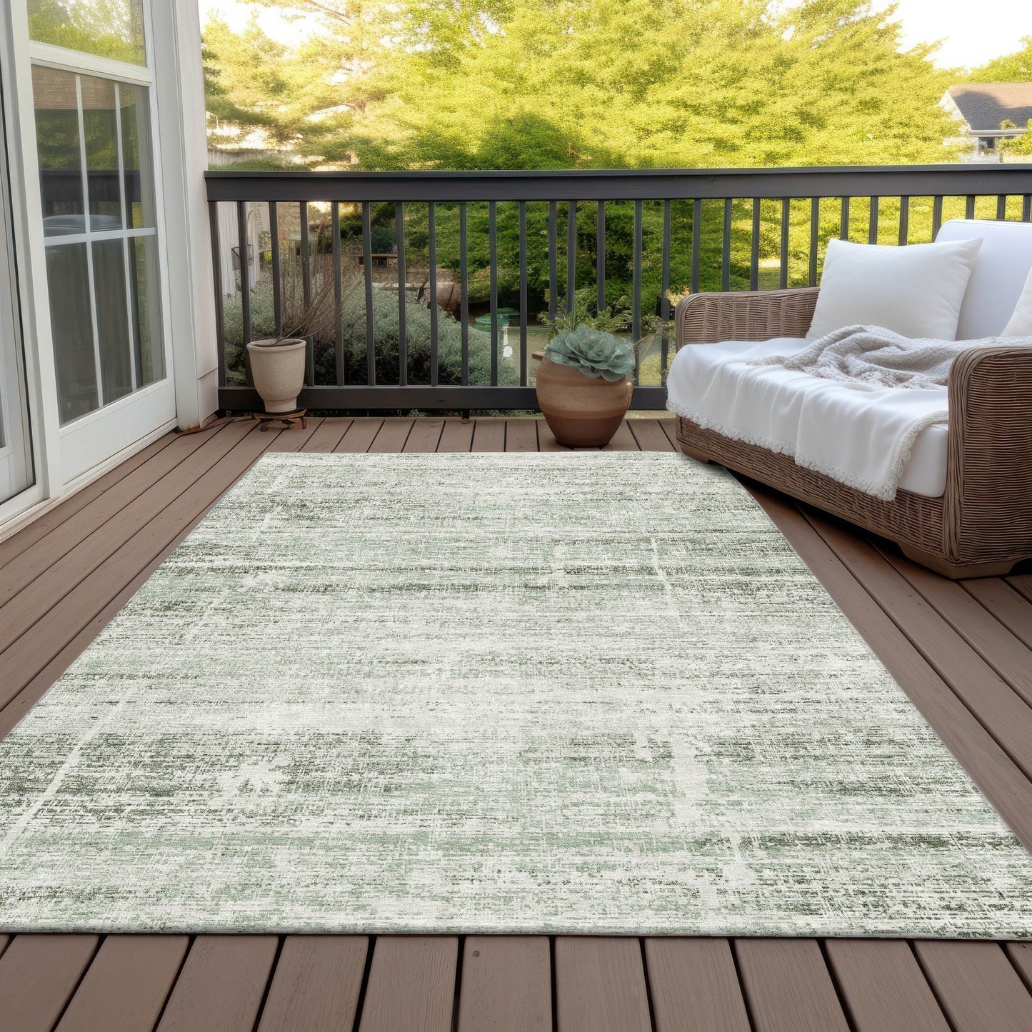 Tapis Chantille Ombre uni lavable en machine pour intérieur/extérieur