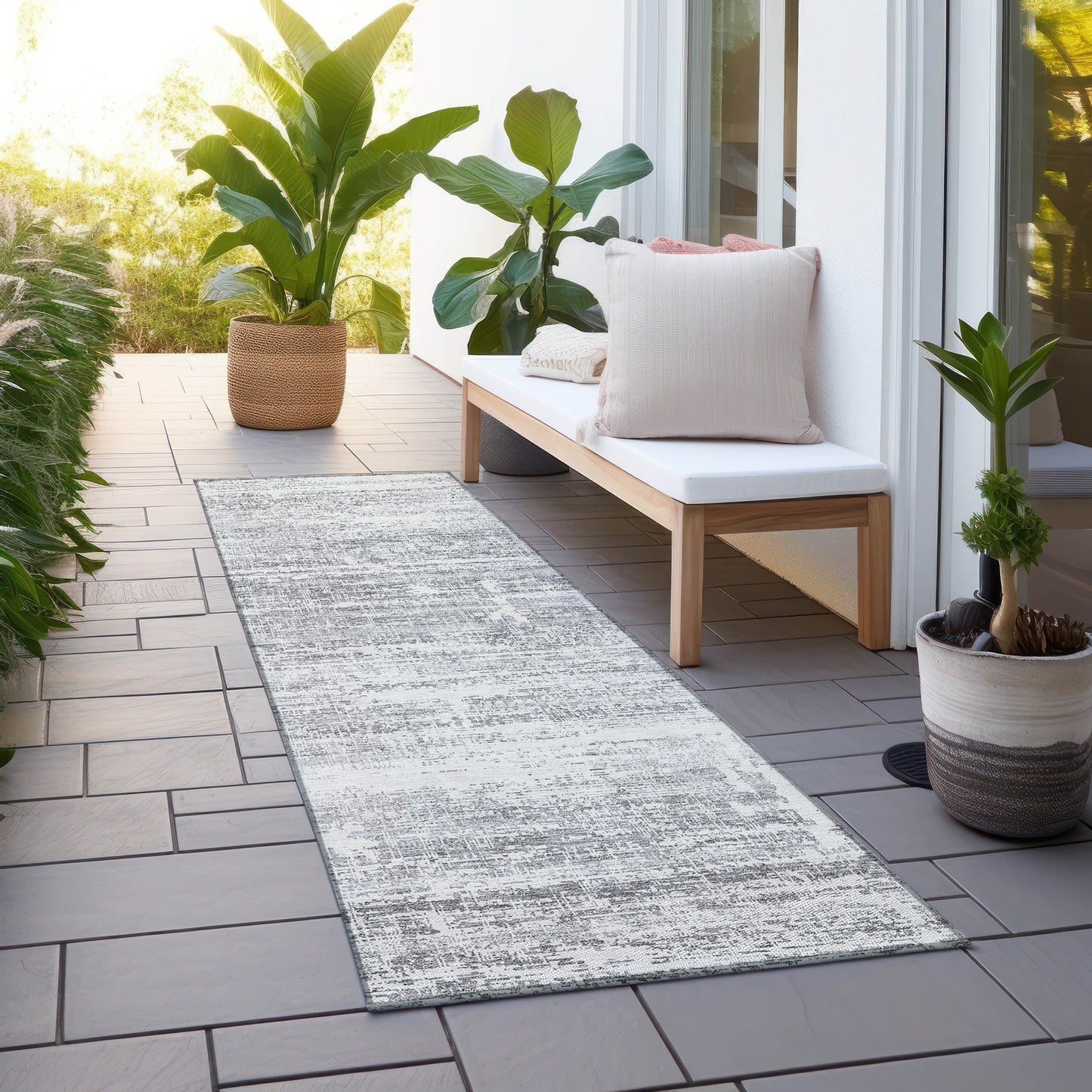 Tapis Chantille Ombre uni lavable en machine pour intérieur/extérieur