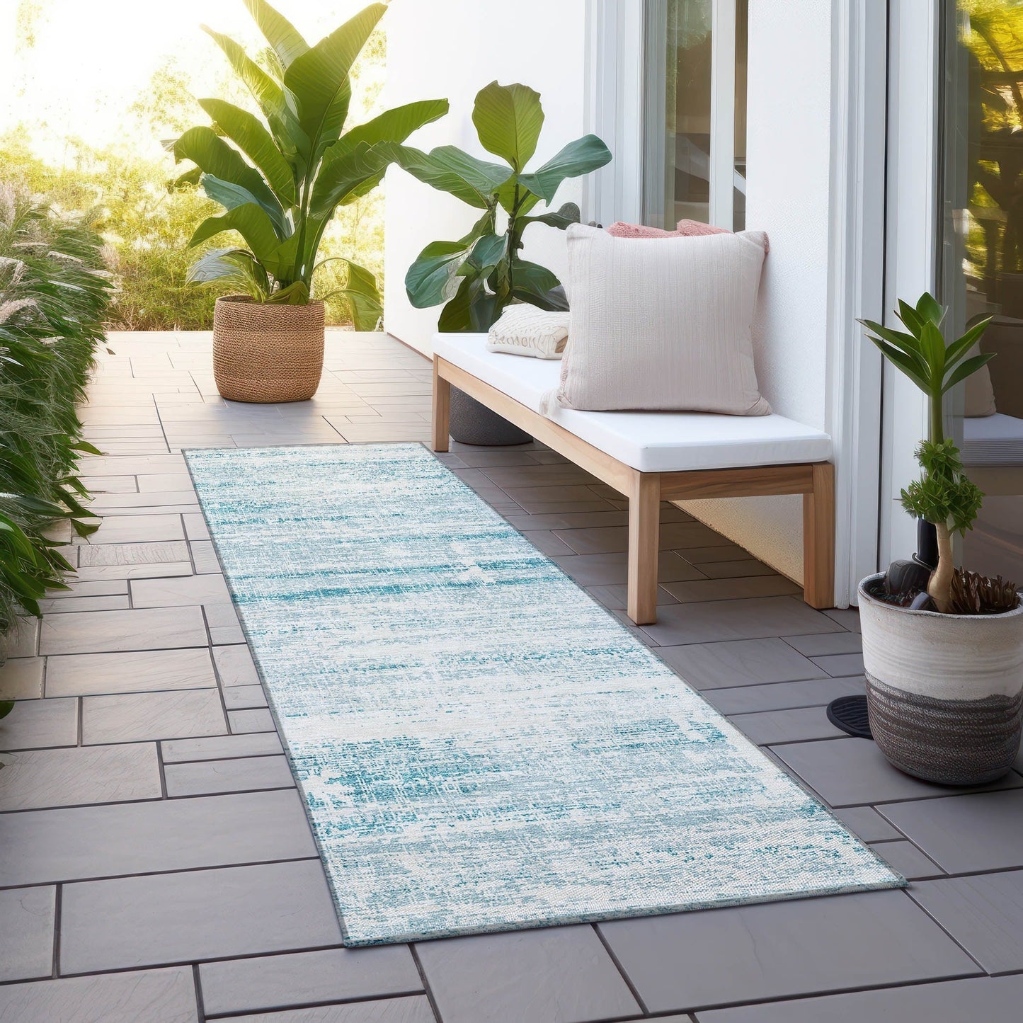 Tapis Chantille Ombre uni lavable en machine pour intérieur/extérieur