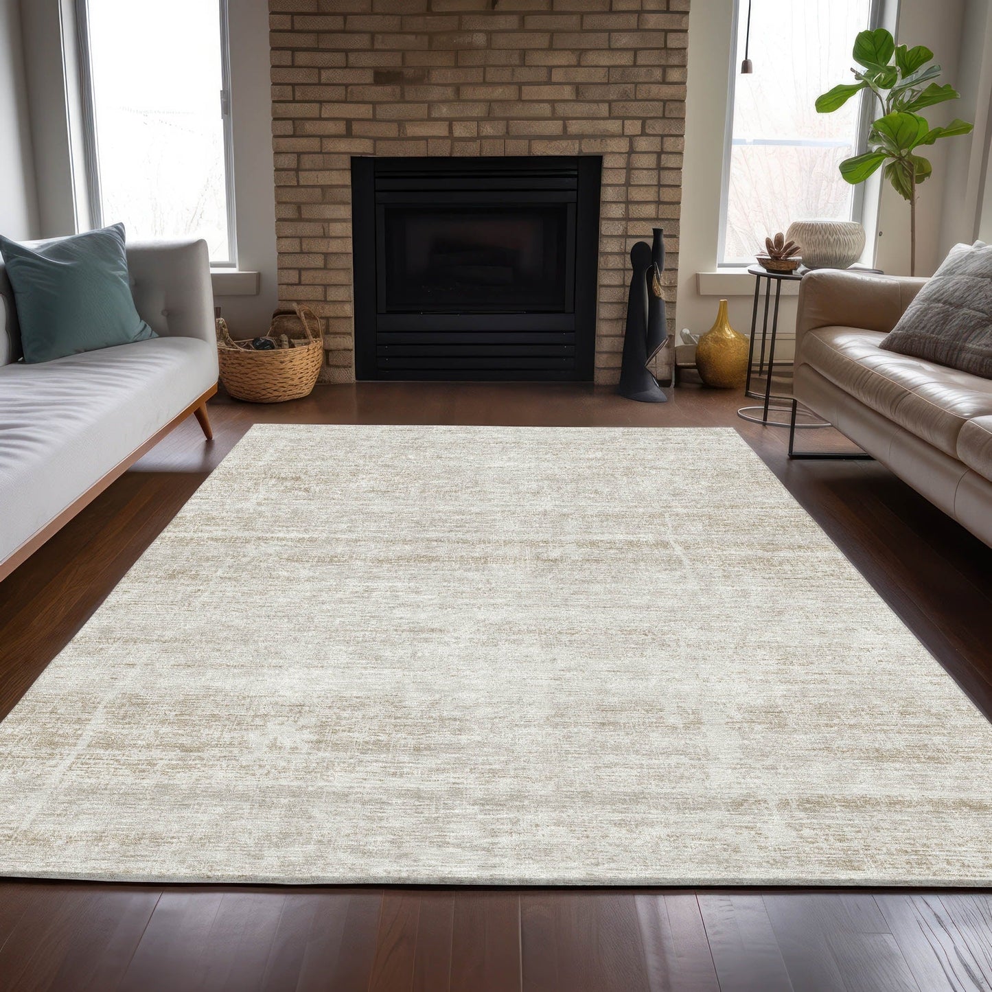 Tapis Chantille Ombre uni lavable en machine pour intérieur/extérieur