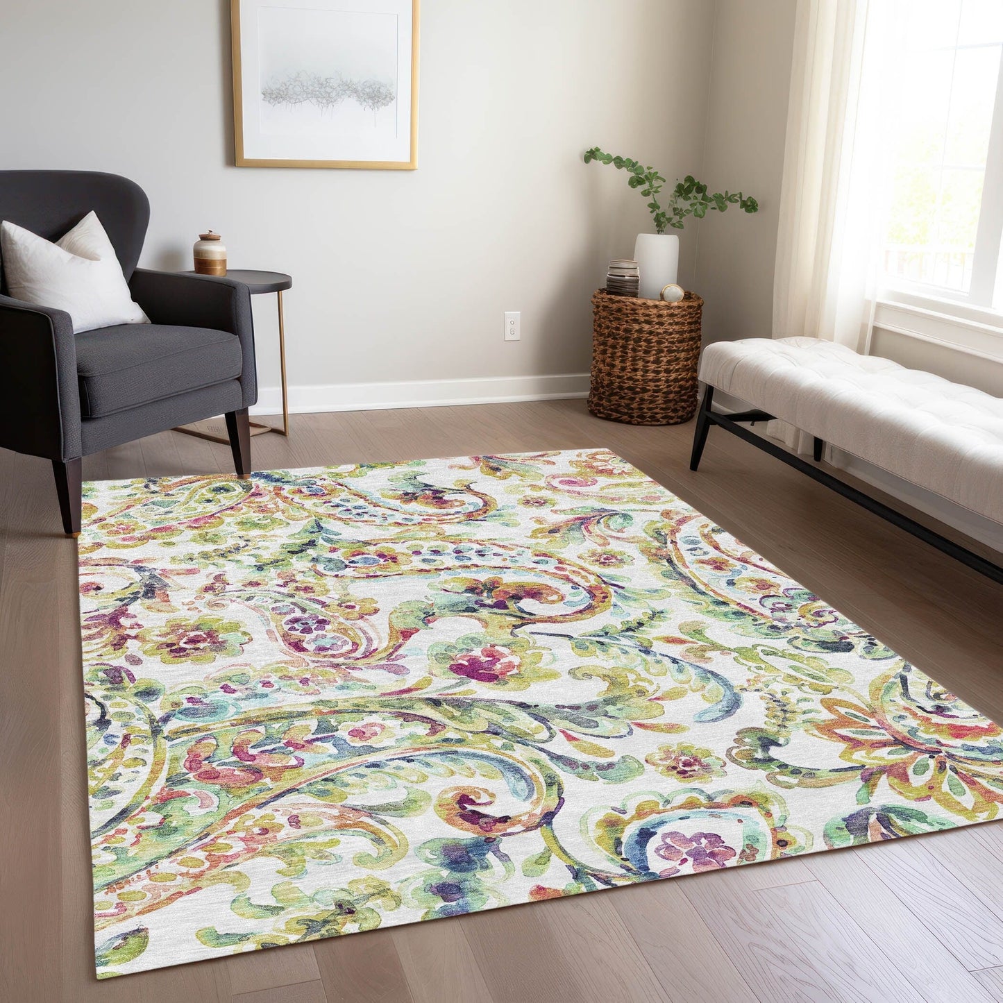 Tapis traditionnel Chantille lavable en machine pour intérieur/extérieur