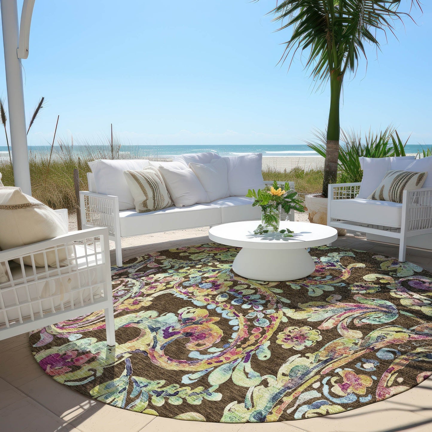 Tapis traditionnel Chantille lavable en machine pour intérieur/extérieur