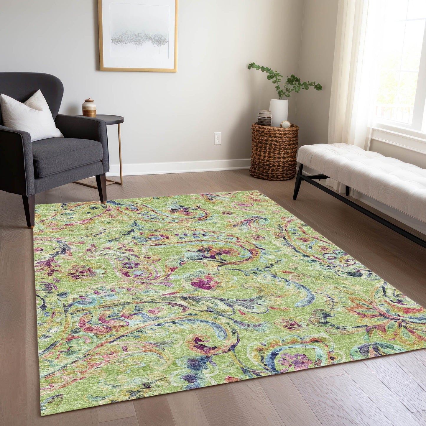 Tapis traditionnel Chantille lavable en machine pour intérieur/extérieur