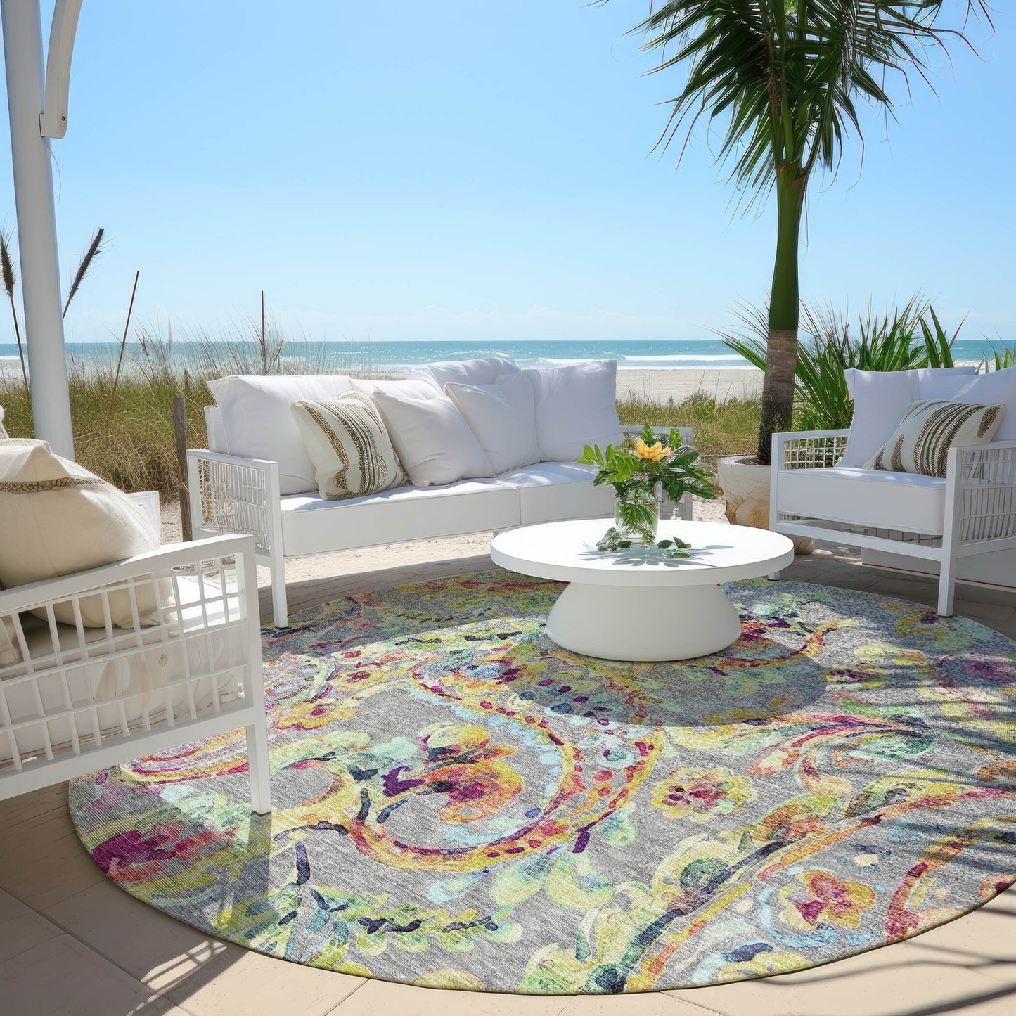 Tapis traditionnel Chantille lavable en machine pour intérieur/extérieur