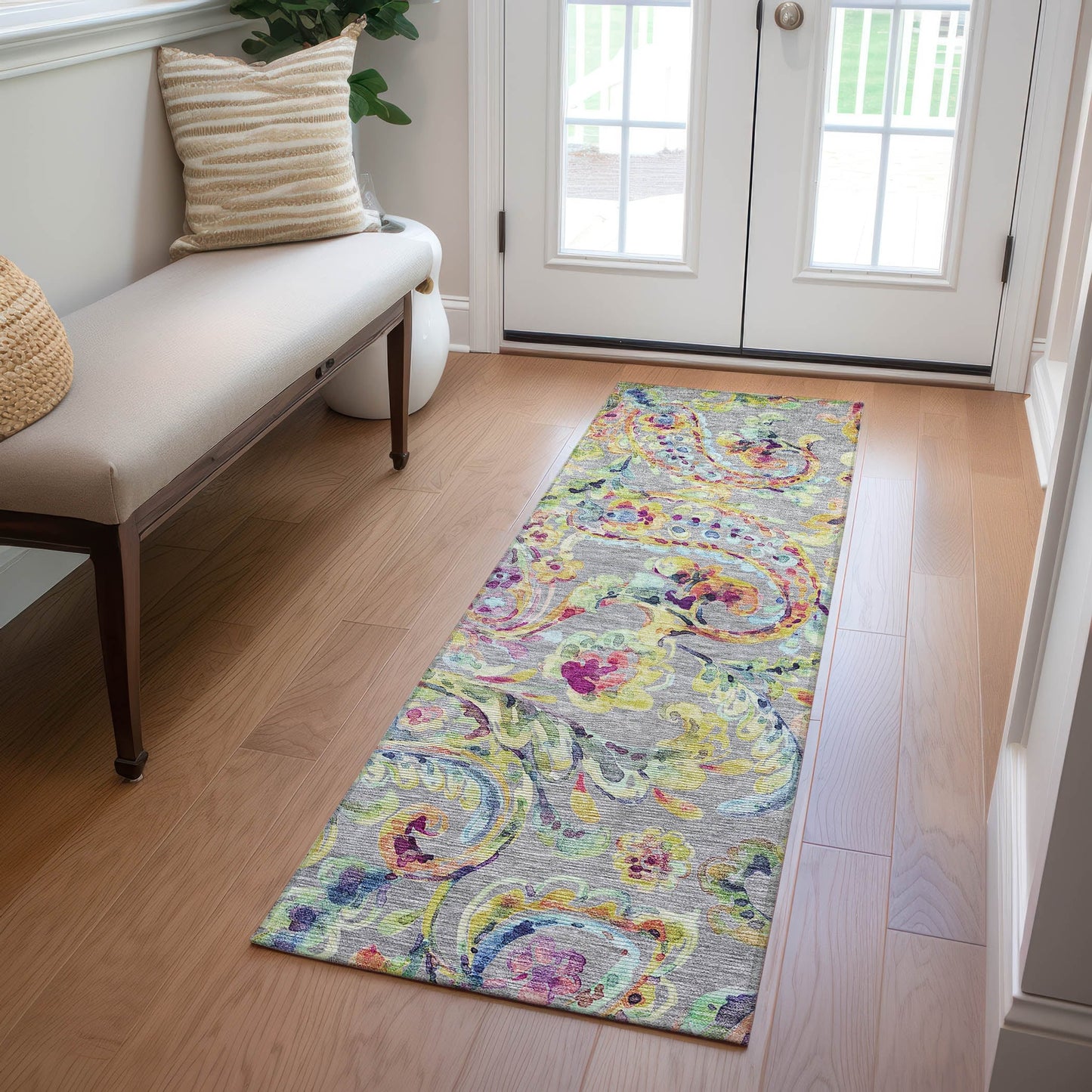 Tapis traditionnel Chantille lavable en machine pour intérieur/extérieur