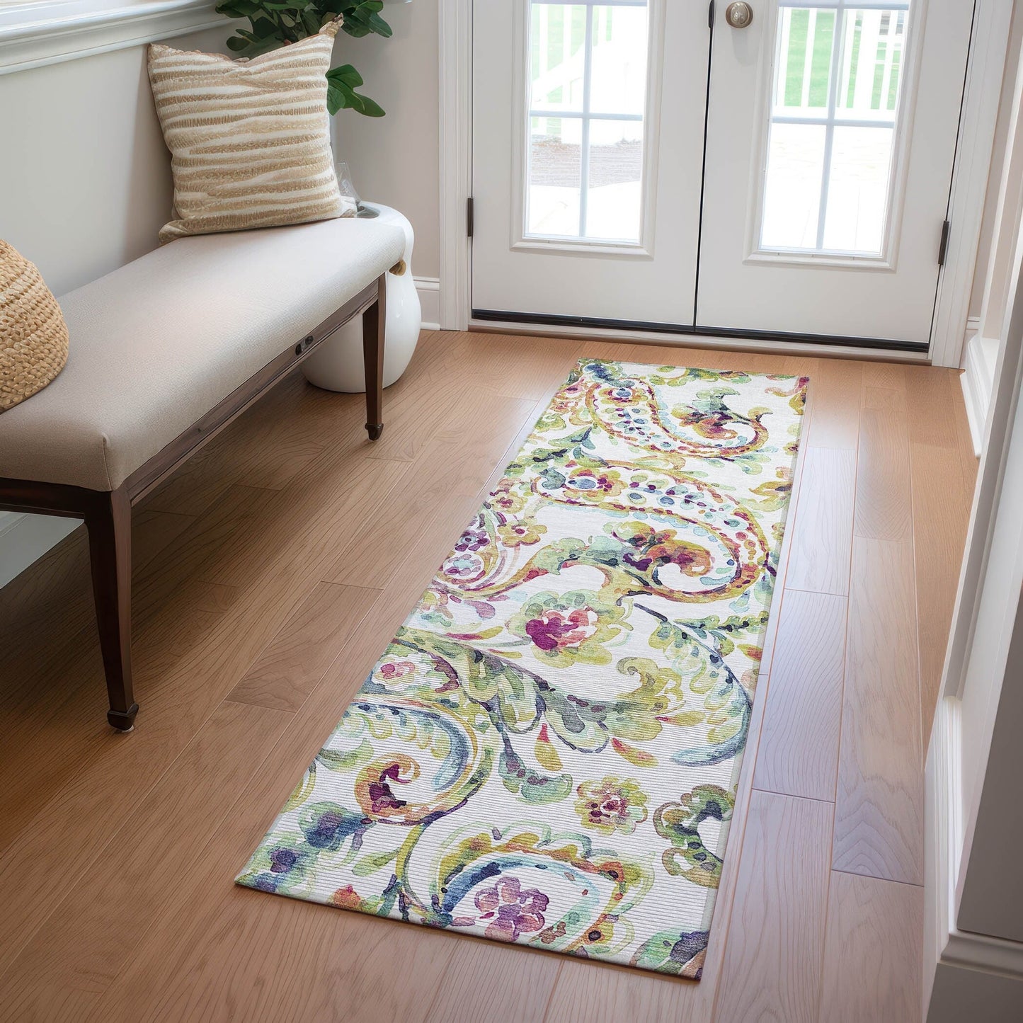 Tapis traditionnel Chantille lavable en machine pour intérieur/extérieur