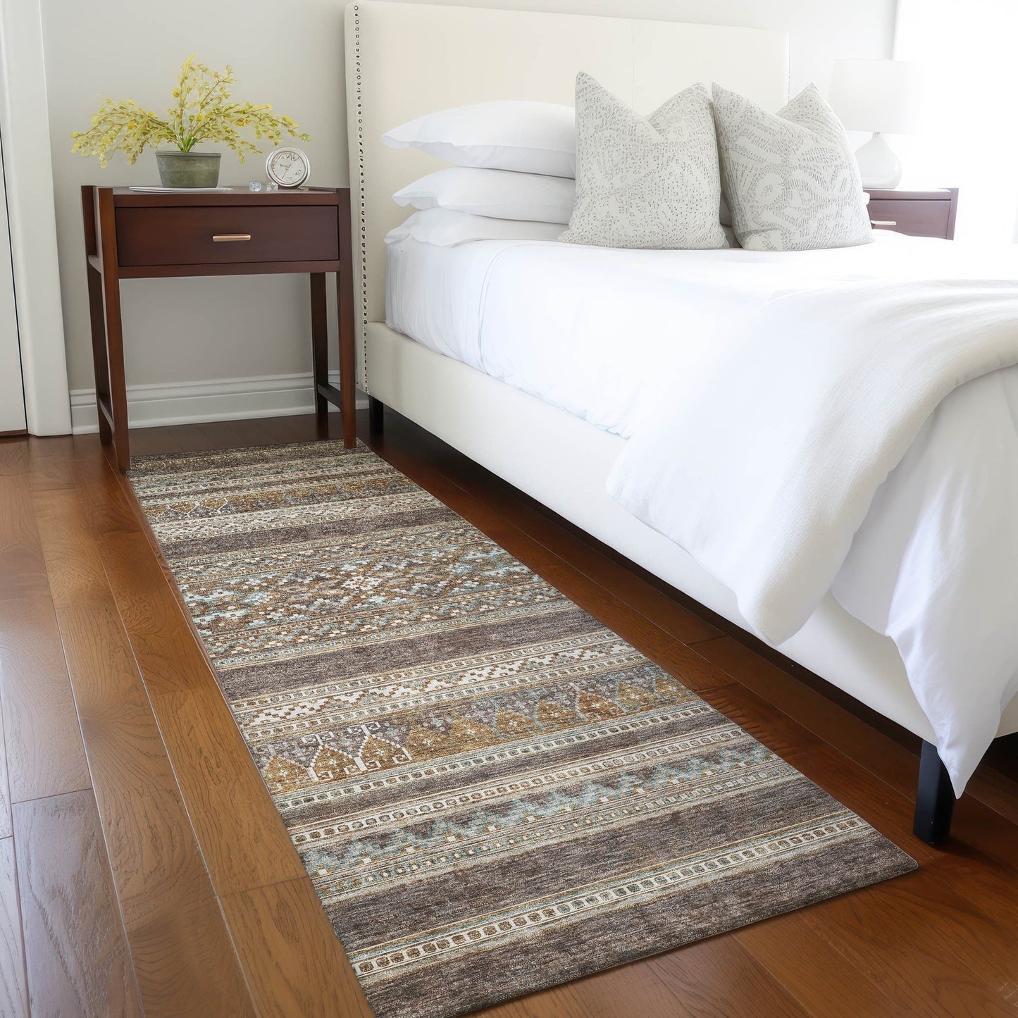 Tapis Chantille Tribal Boho lavable en machine pour intérieur/extérieur