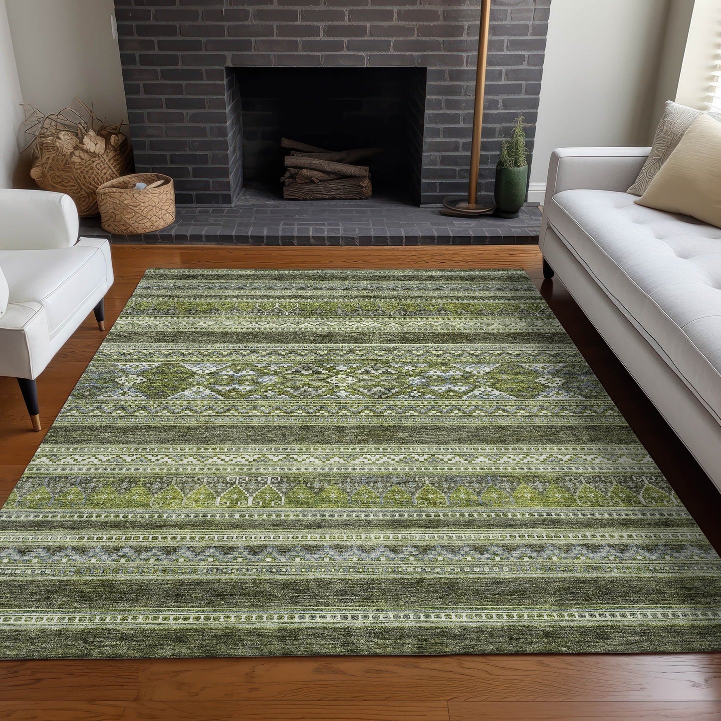 Tapis Chantille Tribal Boho lavable en machine pour intérieur/extérieur