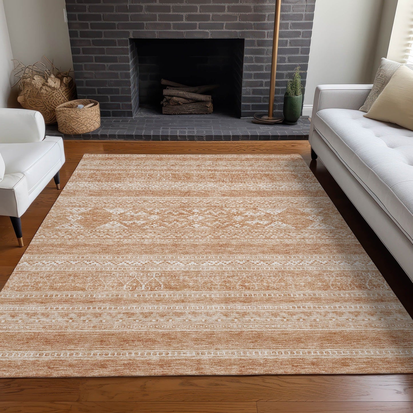 Tapis Chantille Tribal Boho lavable en machine pour intérieur/extérieur