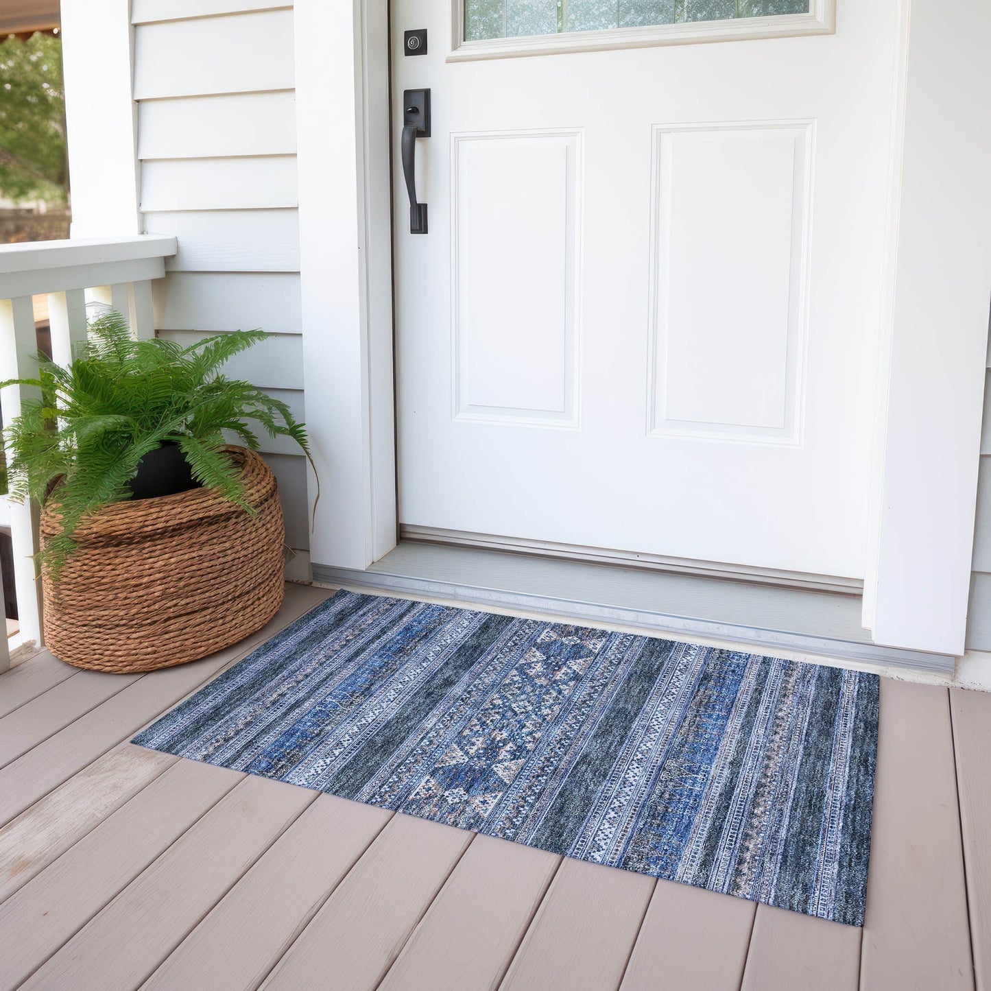 Tapis Chantille Tribal Boho lavable en machine pour intérieur/extérieur