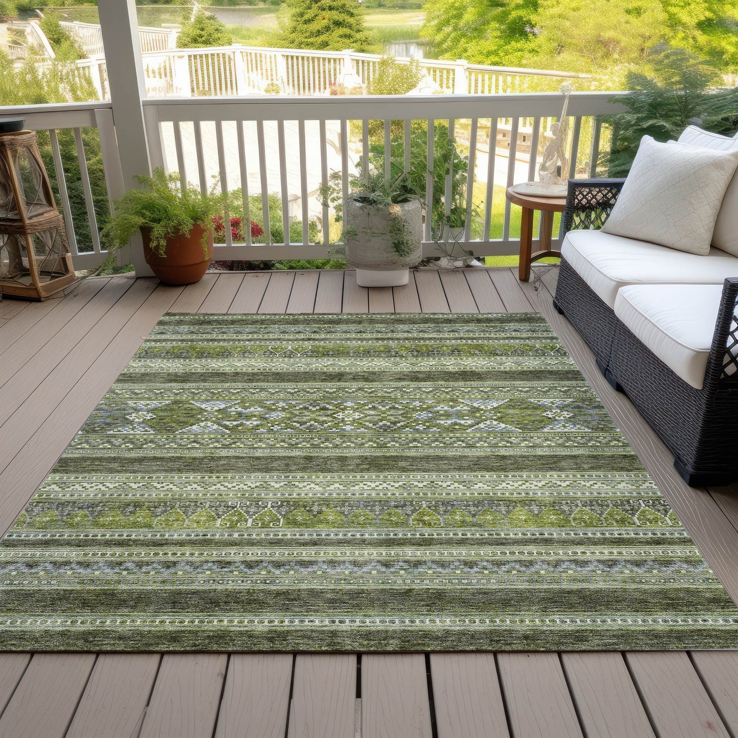 Tapis Chantille Tribal Boho lavable en machine pour intérieur/extérieur