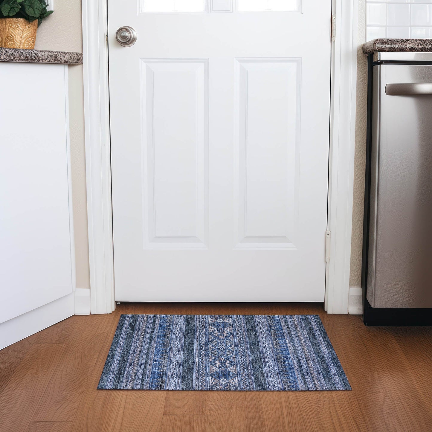 Tapis Chantille Tribal Boho lavable en machine pour intérieur/extérieur