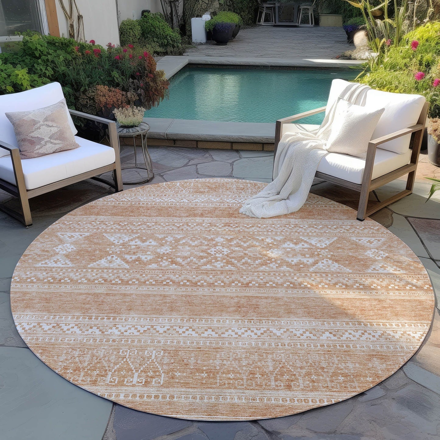 Tapis Chantille Tribal Boho lavable en machine pour intérieur/extérieur