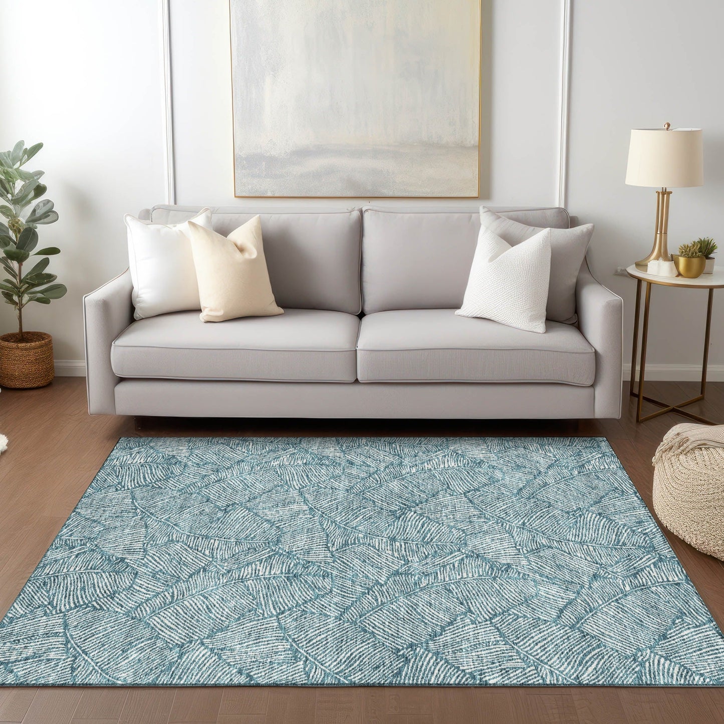Tapis Chantille Tropical Palm lavable en machine pour intérieur/extérieur