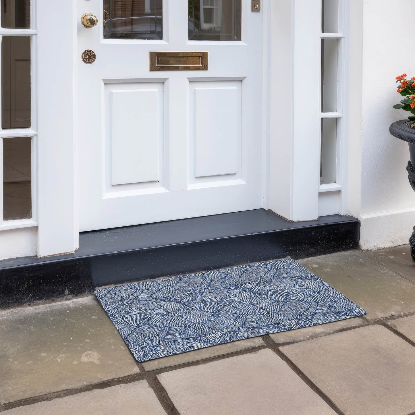 Tapis Chantille Tropical Palm lavable en machine pour intérieur/extérieur