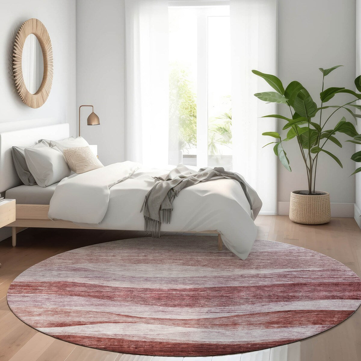 Tapis Chantille contemporain à vagues lavable en machine pour intérieur/extérieur