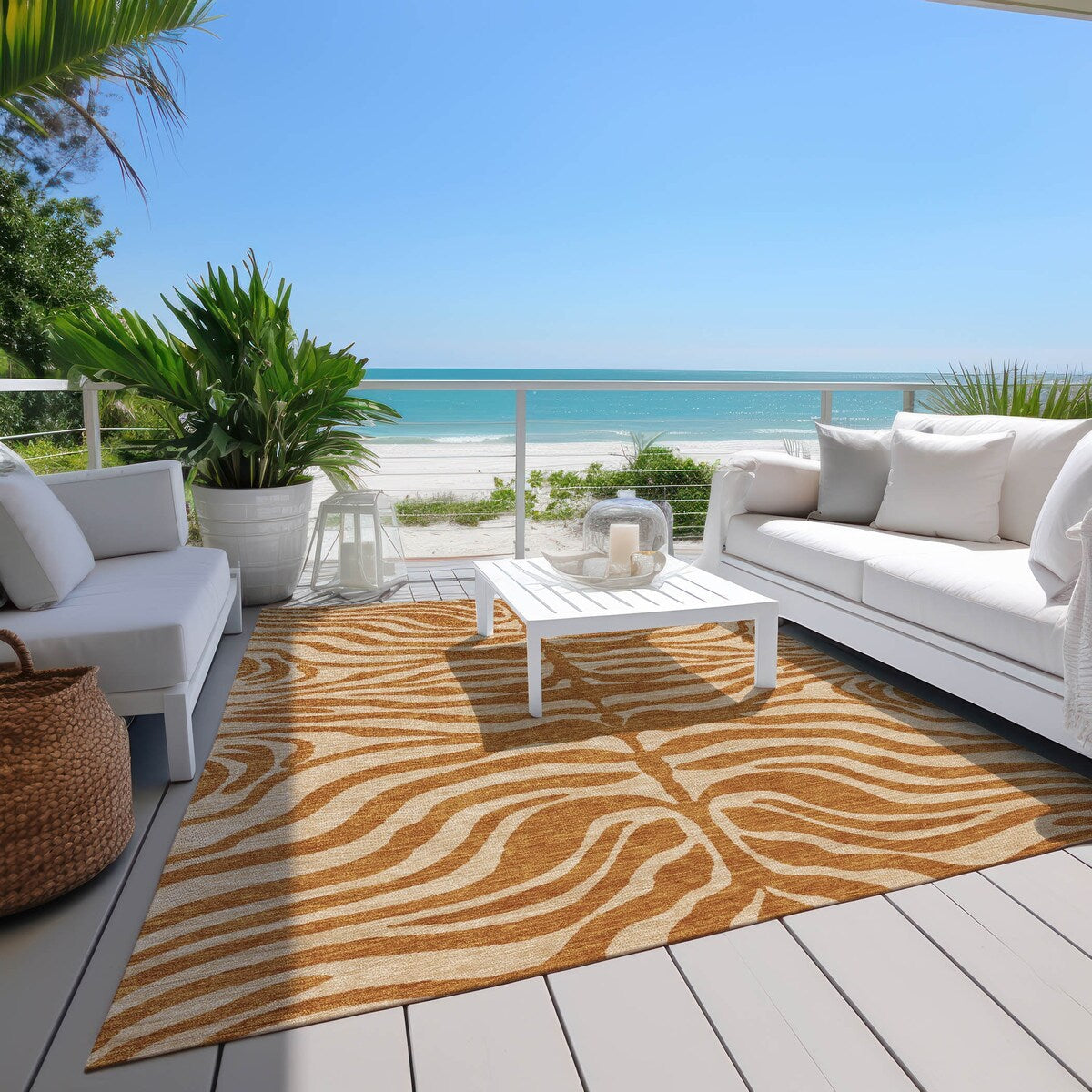 Tapis Chantille moderne à imprimé animal, lavable en machine, pour intérieur et extérieur