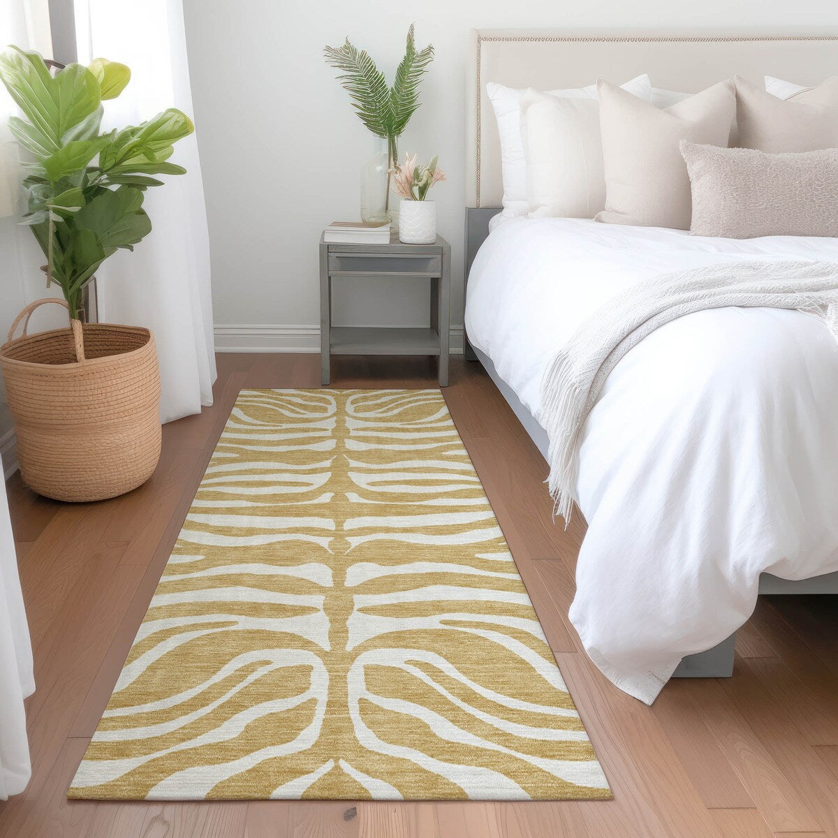 Tapis Chantille moderne à imprimé animal, lavable en machine, pour intérieur et extérieur