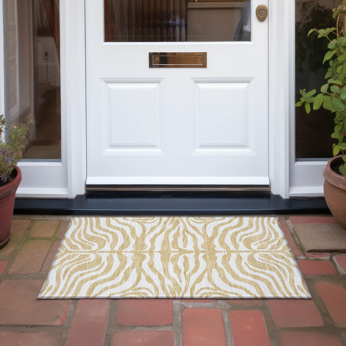 Tapis Chantille moderne à imprimé animal, lavable en machine, pour intérieur et extérieur