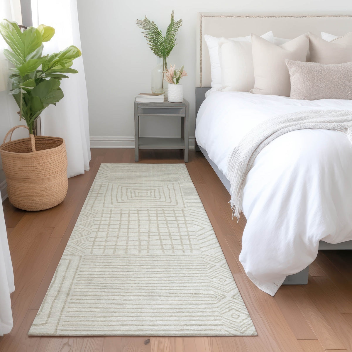 Tapis Chantille moderne en mosaïque lavable en machine pour intérieur/extérieur