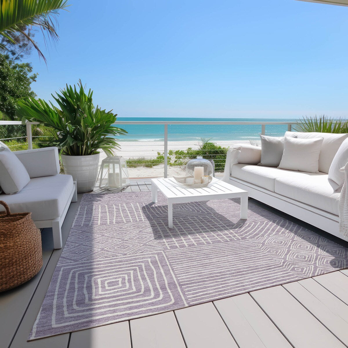 Tapis Chantille moderne en mosaïque lavable en machine pour intérieur/extérieur