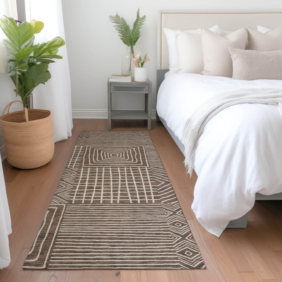 Tapis Chantille moderne en mosaïque lavable en machine pour intérieur/extérieur