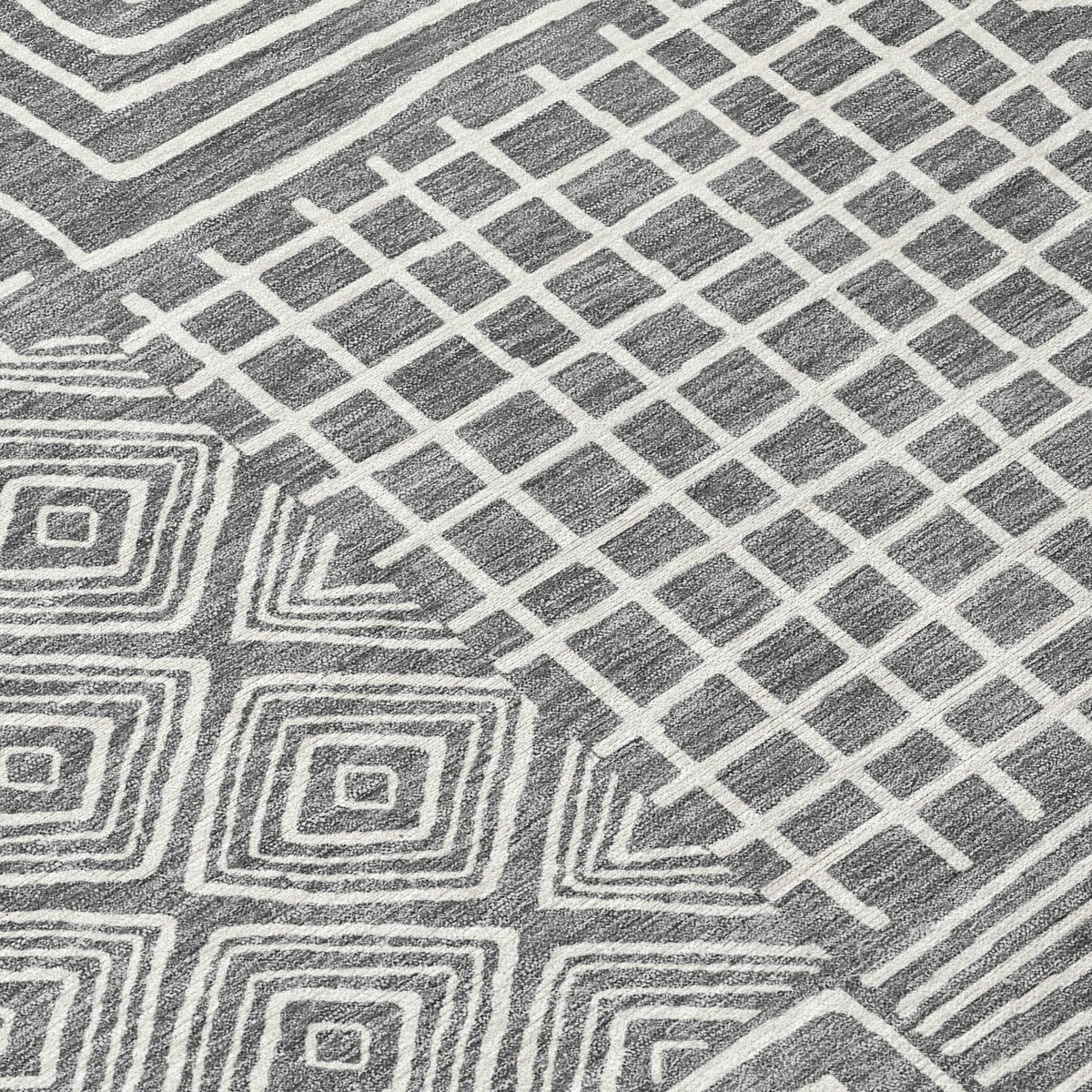 Tapis Chantille moderne en mosaïque lavable en machine pour intérieur/extérieur