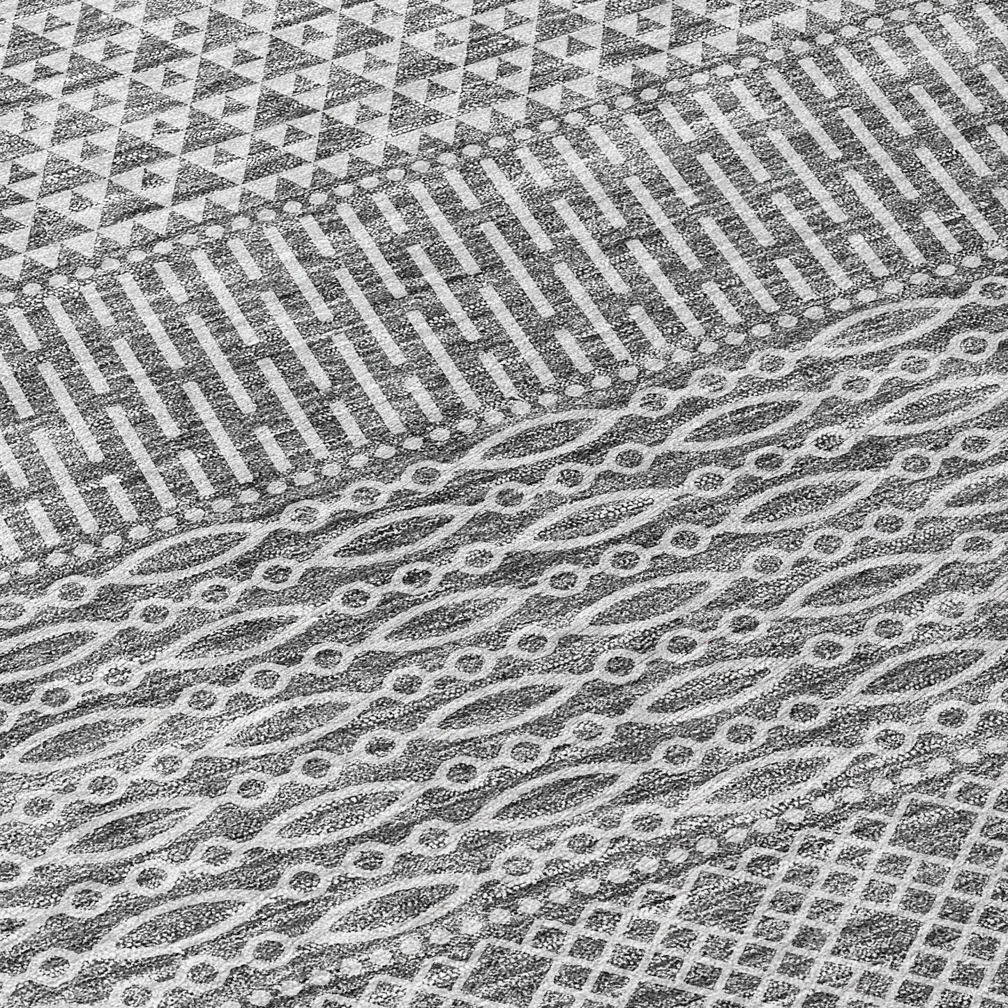 Tapis Chantille moderne à rayures lavable en machine pour intérieur/extérieur
