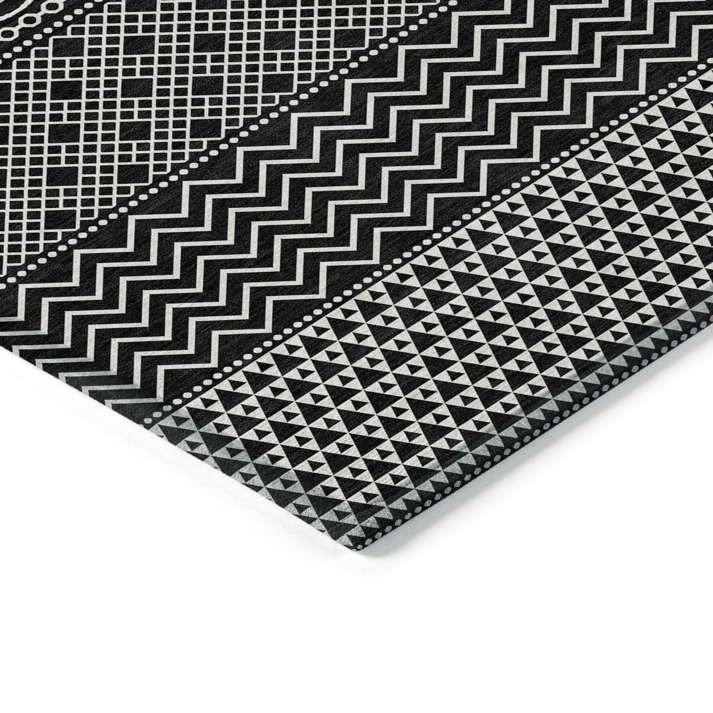 Tapis Chantille moderne à rayures lavable en machine pour intérieur/extérieur
