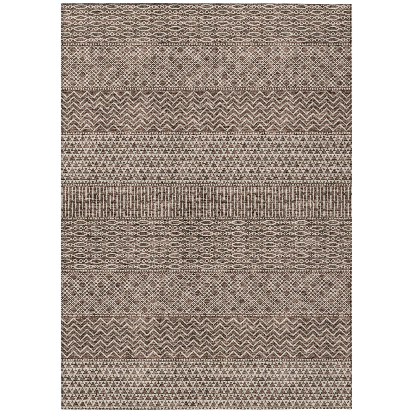 Tapis Chantille moderne à rayures lavable en machine pour intérieur/extérieur