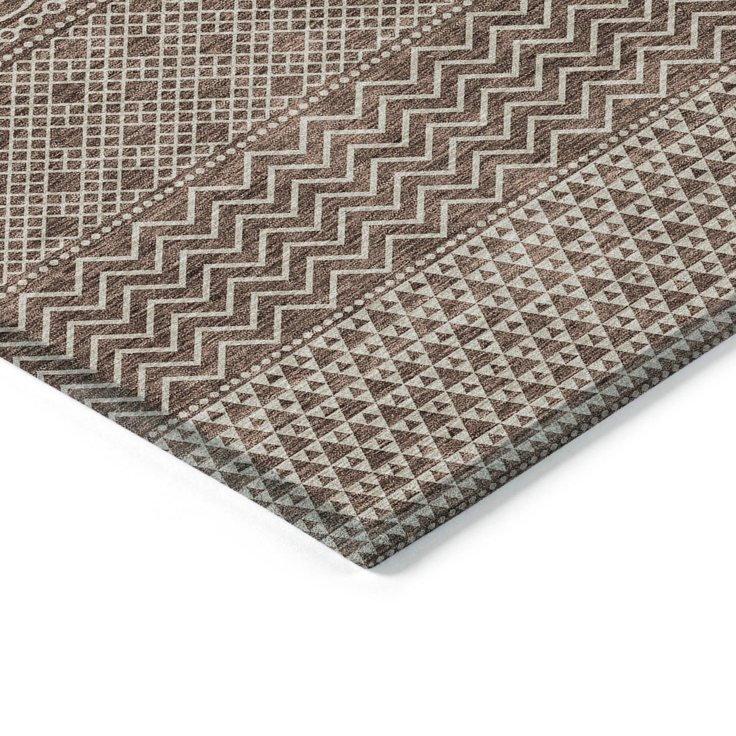 Tapis Chantille moderne à rayures lavable en machine pour intérieur/extérieur