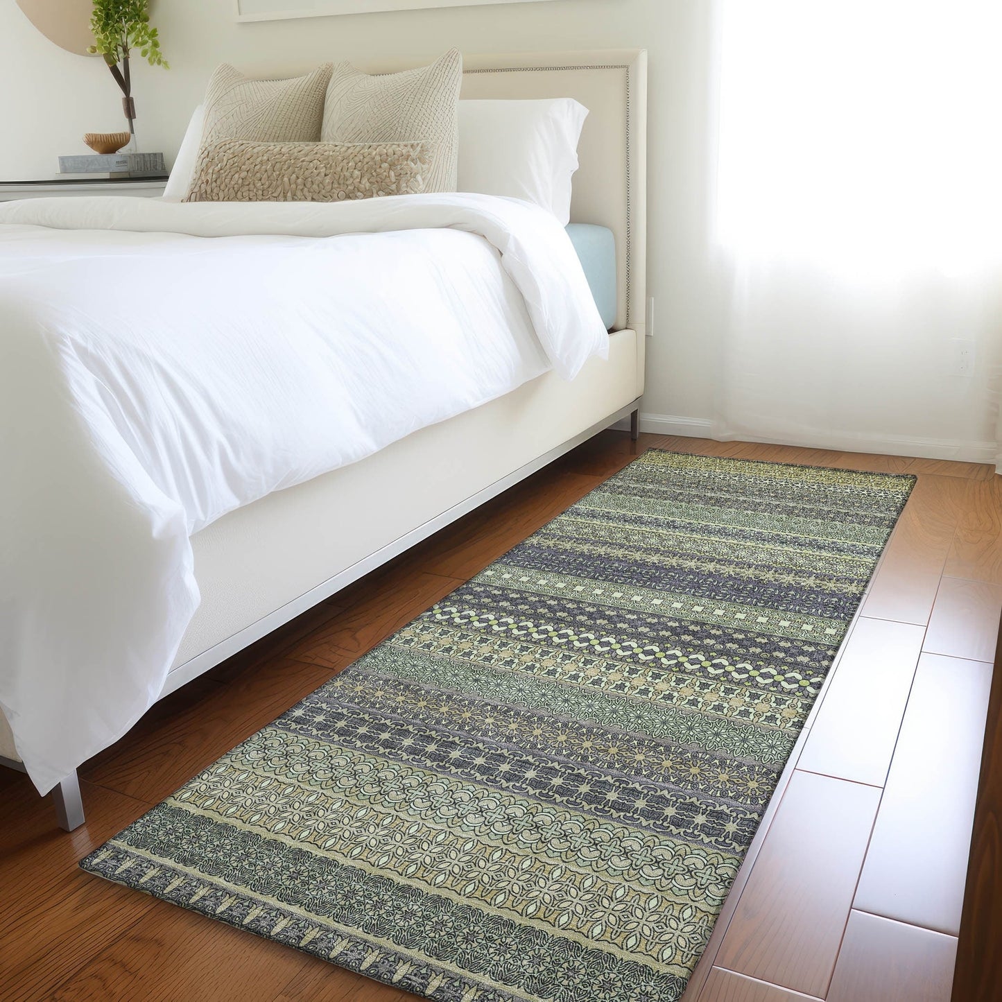 Tapis Chantille à rayures marocaines lavable en machine pour intérieur/extérieur