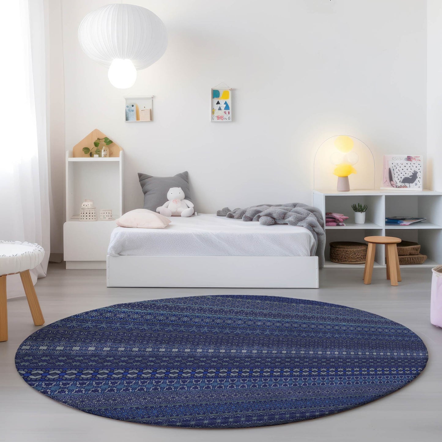 Tapis Chantille à rayures marocaines lavable en machine pour intérieur/extérieur