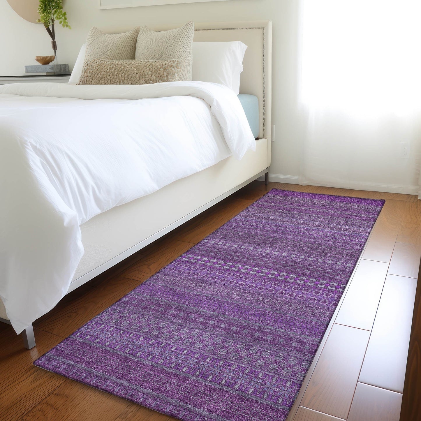 Tapis Chantille à rayures marocaines lavable en machine pour intérieur/extérieur