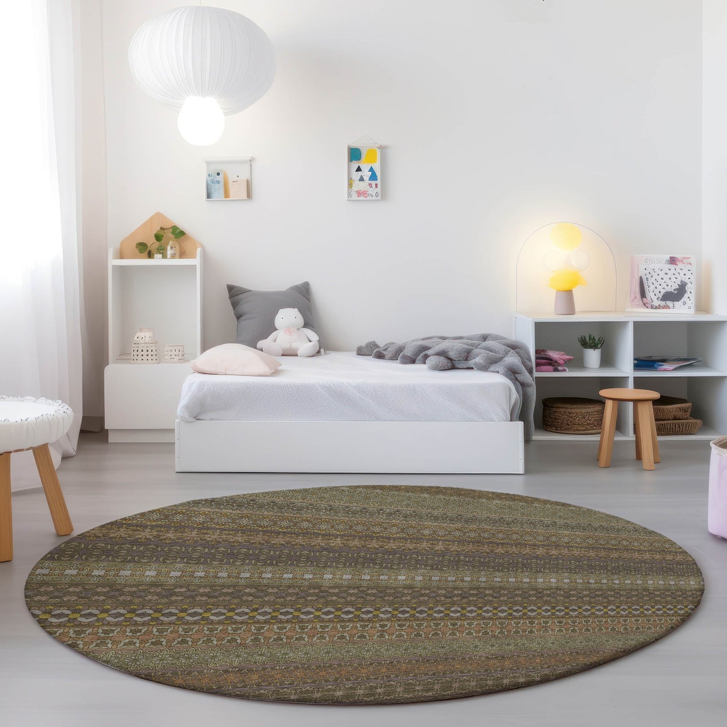 Tapis Chantille à rayures marocaines lavable en machine pour intérieur/extérieur