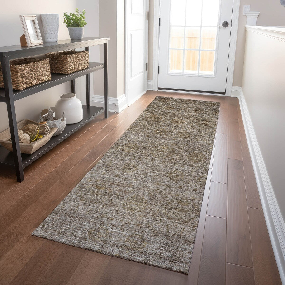 Tapis Chantille damassé ombré lavable en machine pour intérieur/extérieur